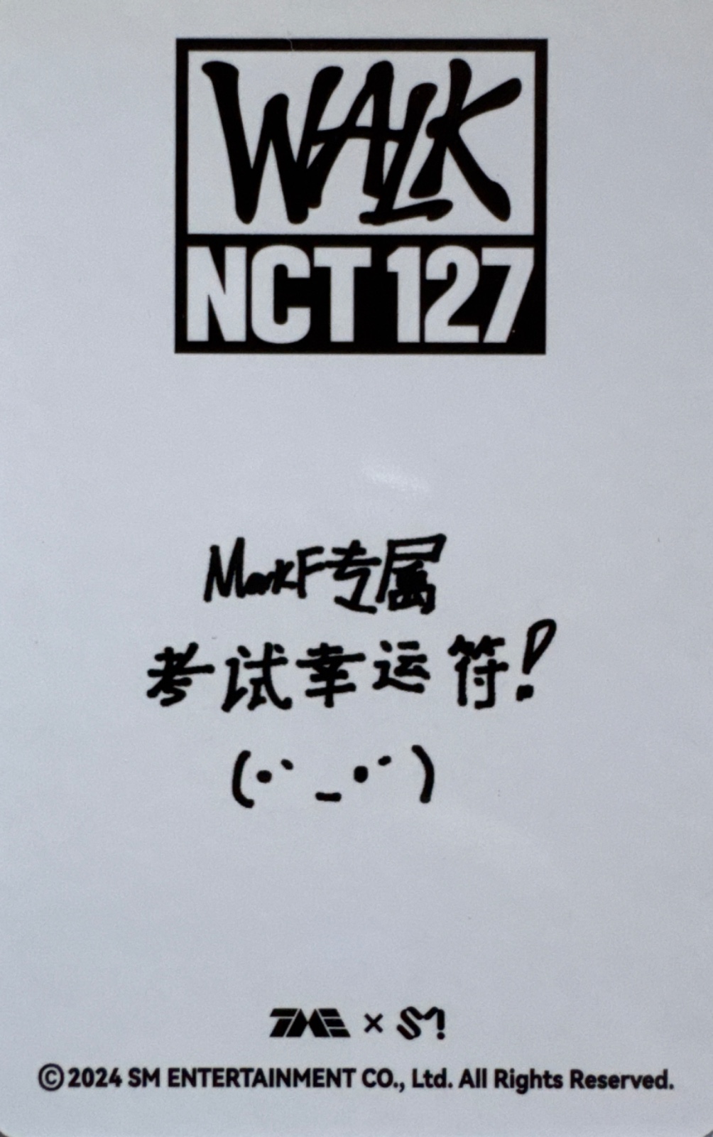 Mark NCT 127 photocard back side - Benefit