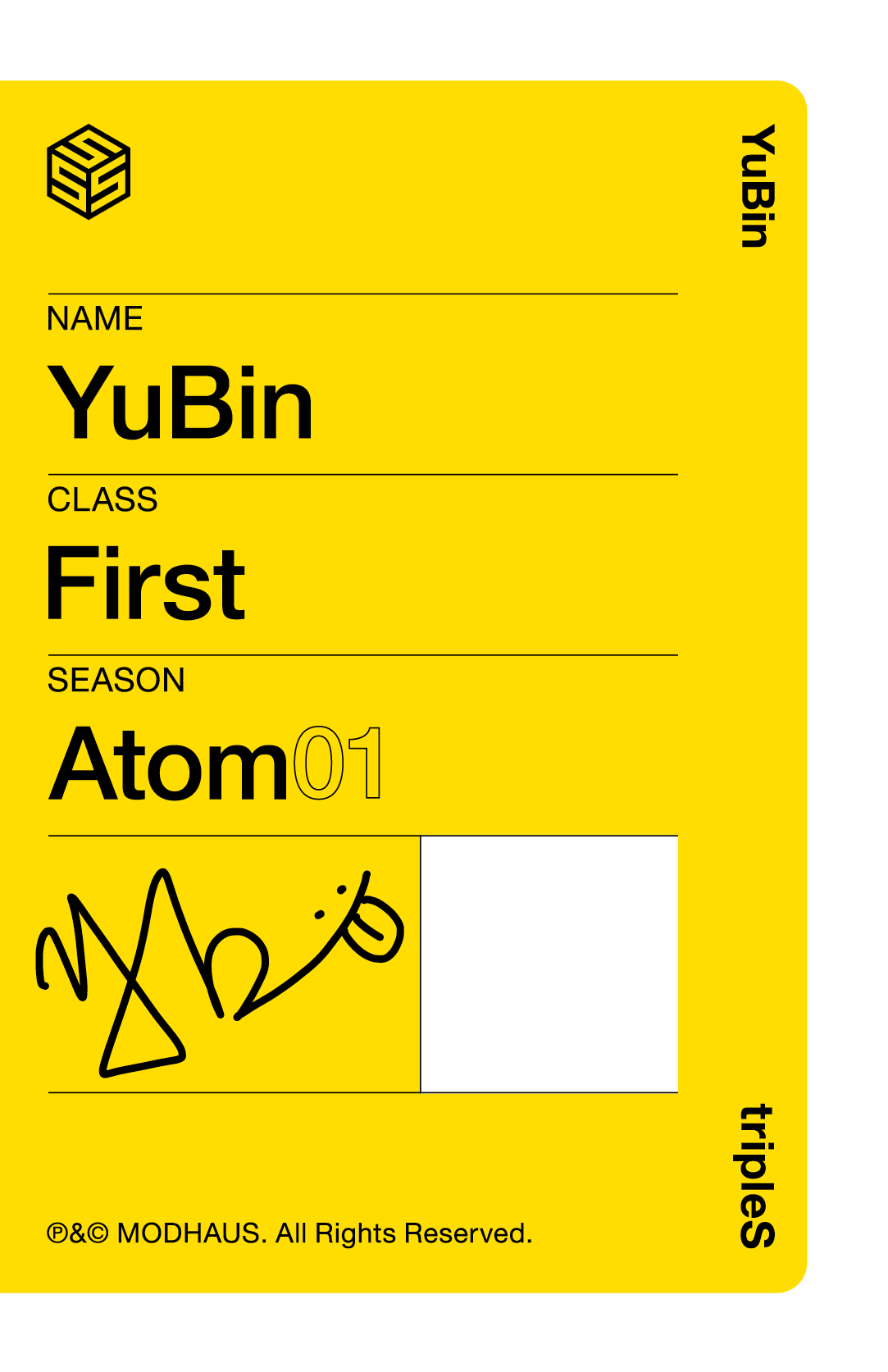 Yubin tripleS photocard back side - Objekt - 1st Edition