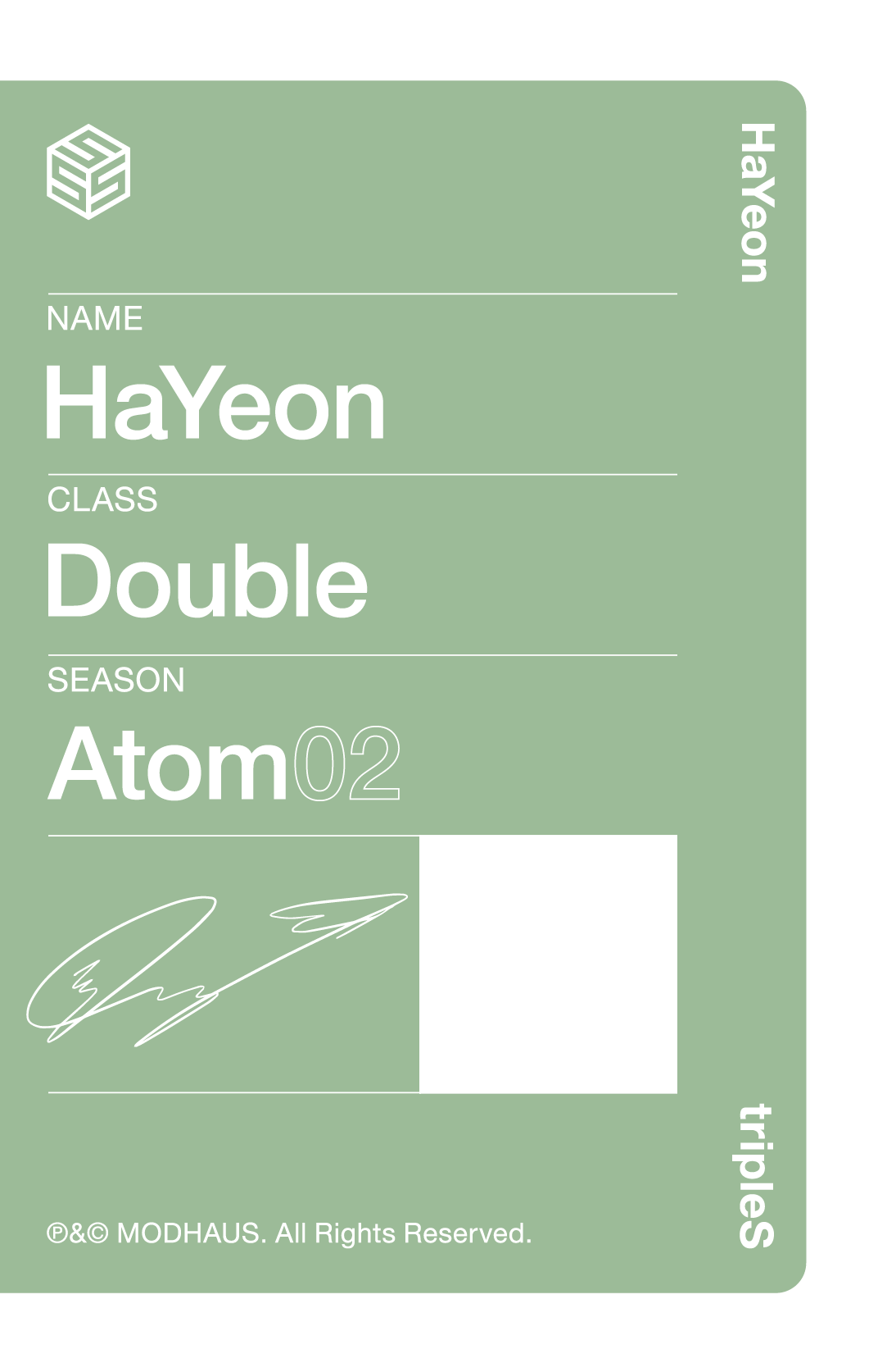 Hayeon tripleS photocard back side - Double Class Objekt