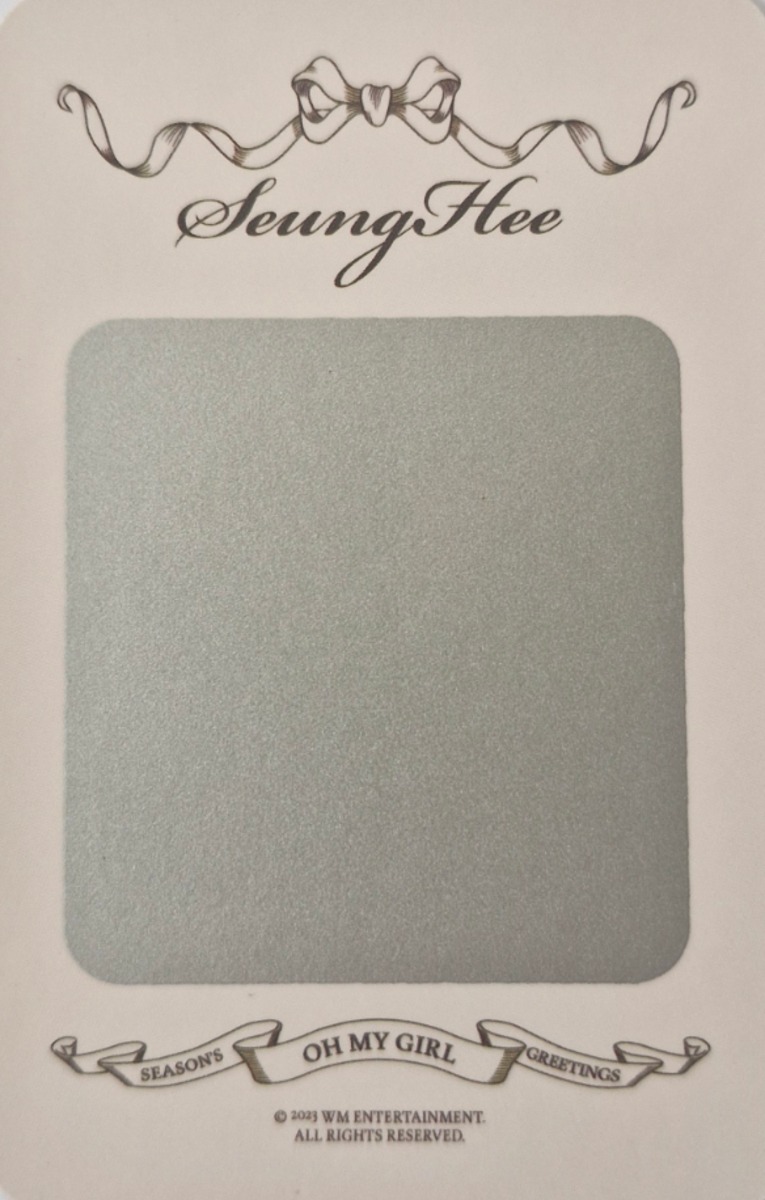 Seunghee OH MY GIRL photocard back side - Message Card