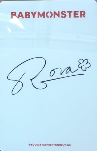 Rora BABYMONSTER photocard back side - Special Photocards