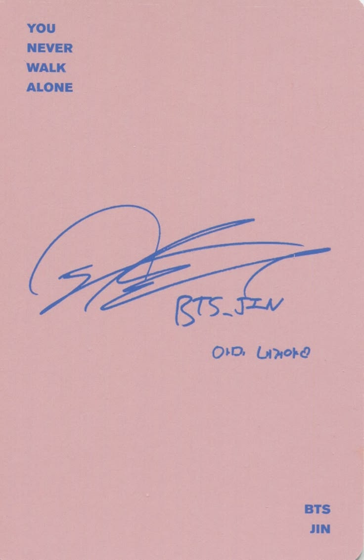 Jin BTS photocard back side - Random Photocard