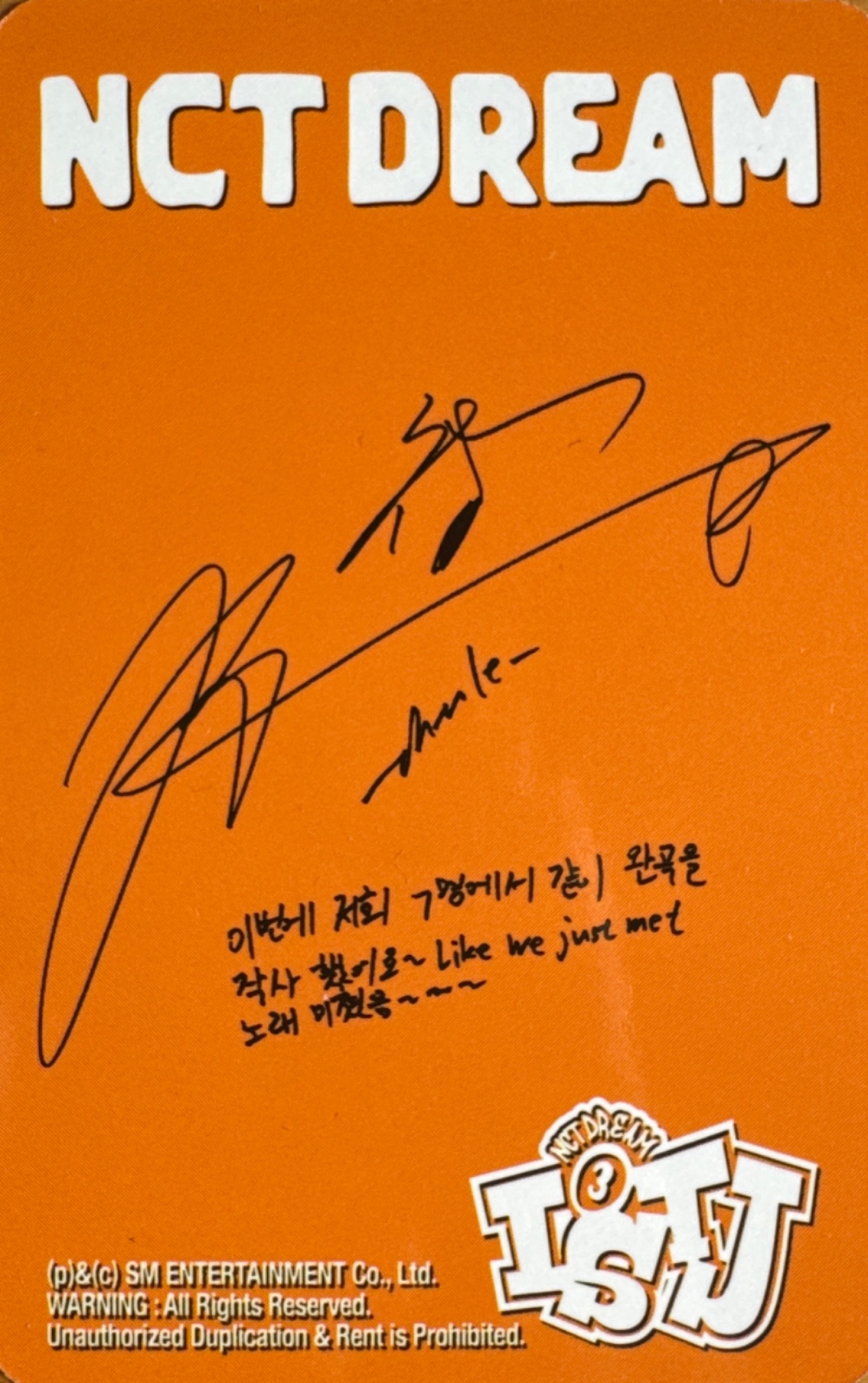 Chenle NCT DREAM photocard back side - Photocards