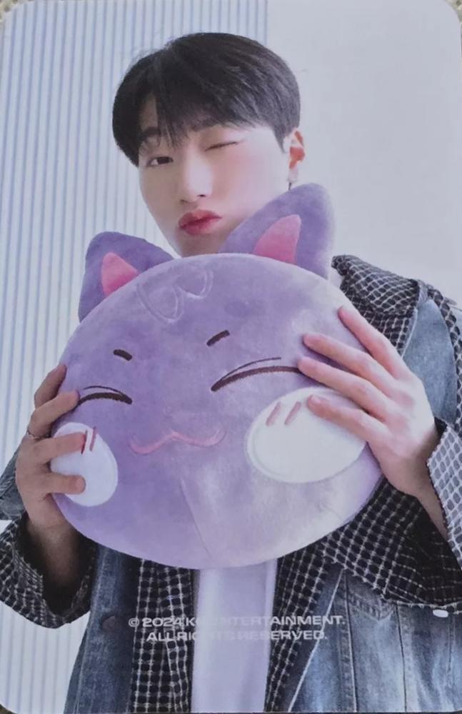 San ATEEZ photocard back side - Plush Cushion