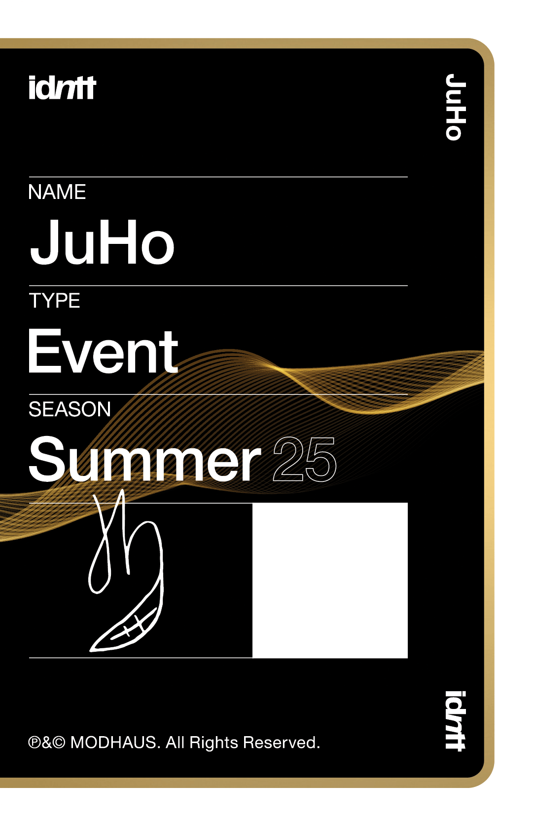 Kim JuHo idntt photocard back side - Event Objekt