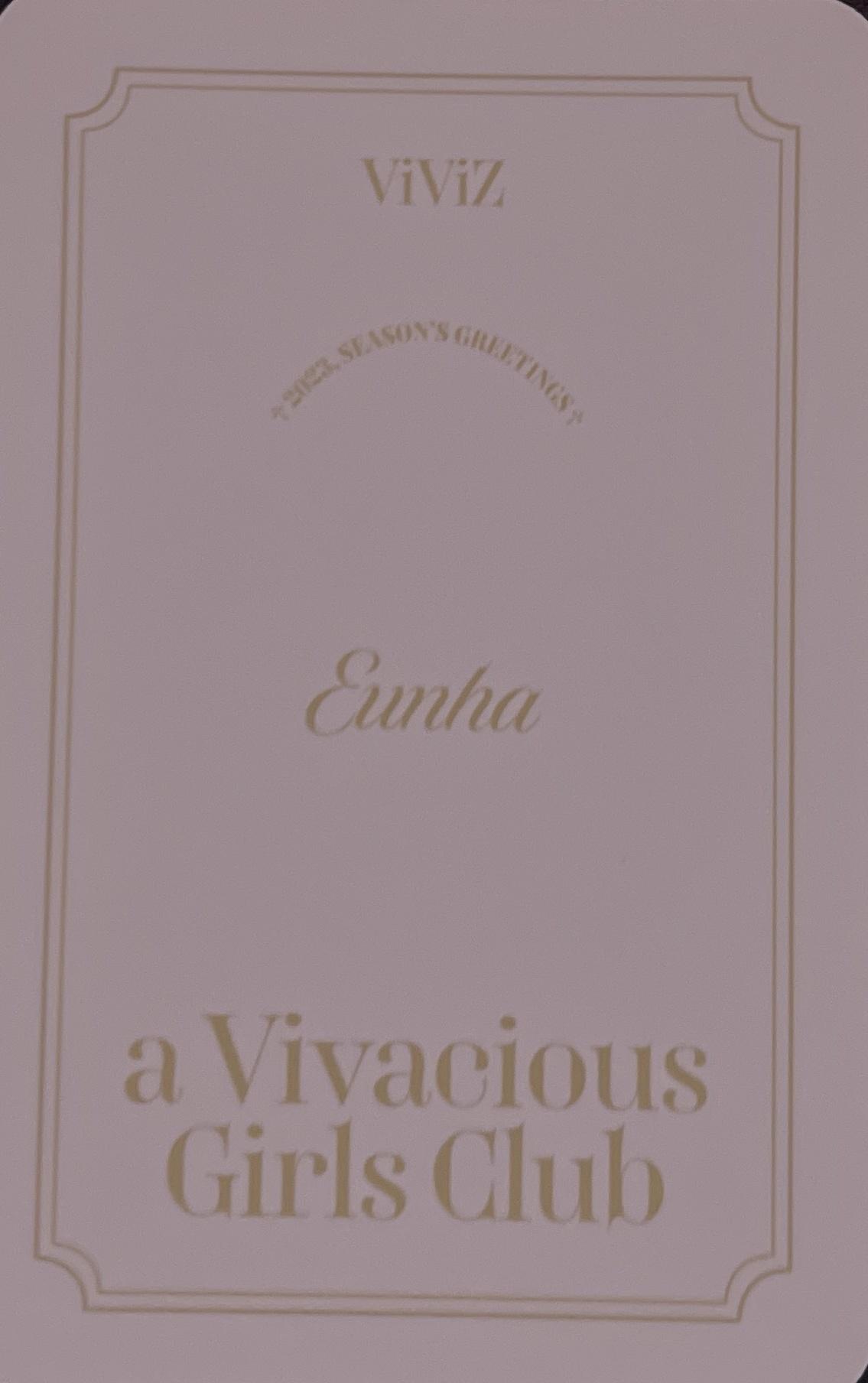 Eunha VIVIZ photocard back side - Photocards