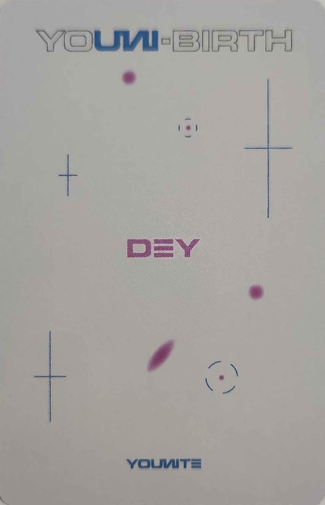 Dey YOUNITE photocard back side - First Press Photocard