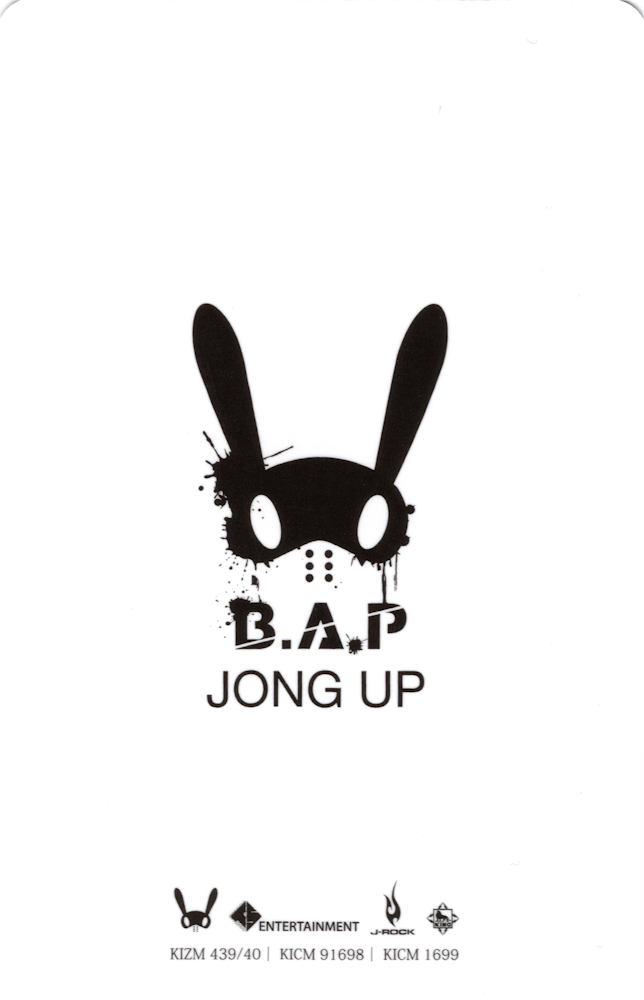 Jongup B.A.P photocard back side - Photocard