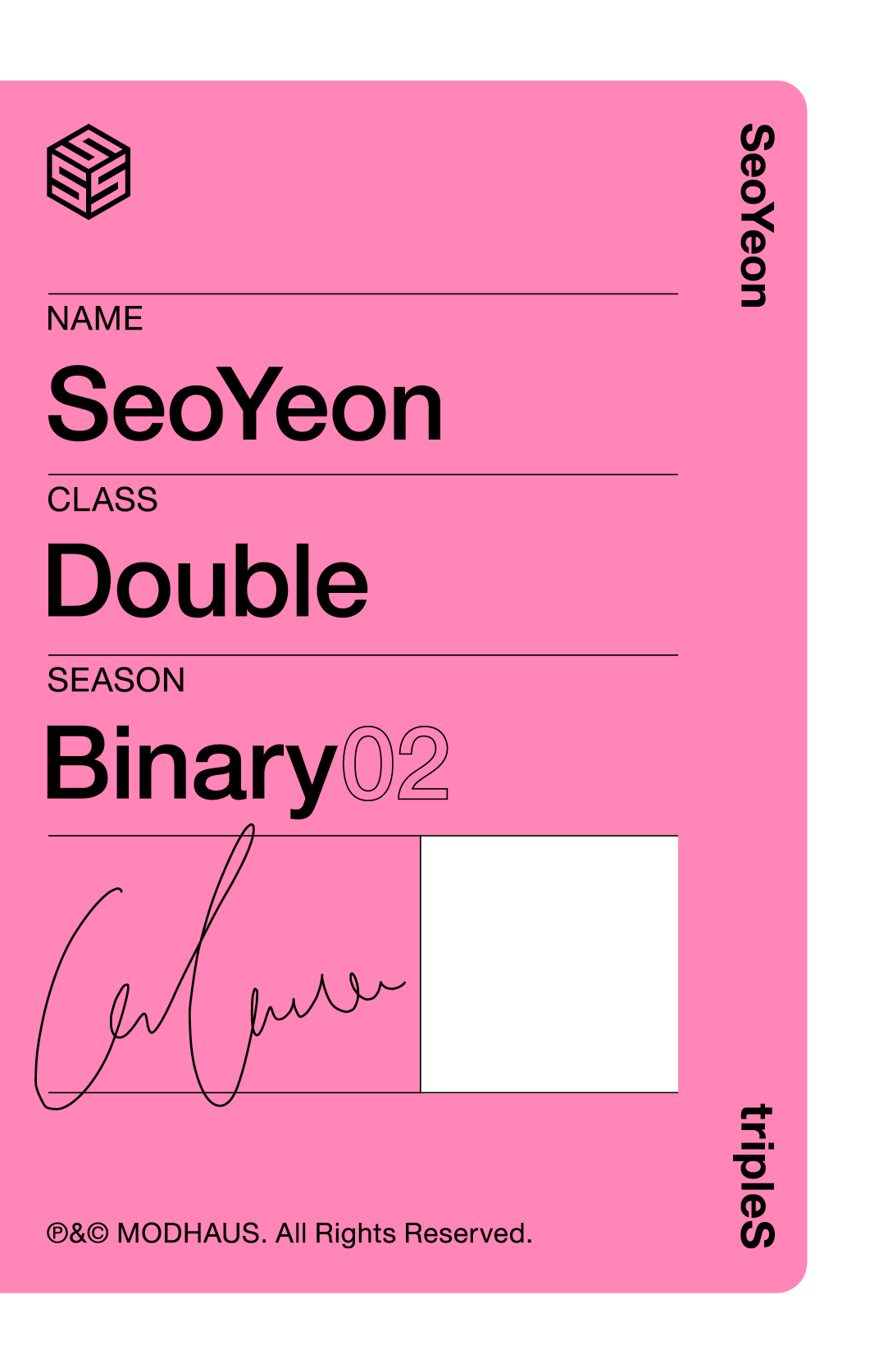 Seoyeon tripleS photocard back side - Showcase Objekt Pack