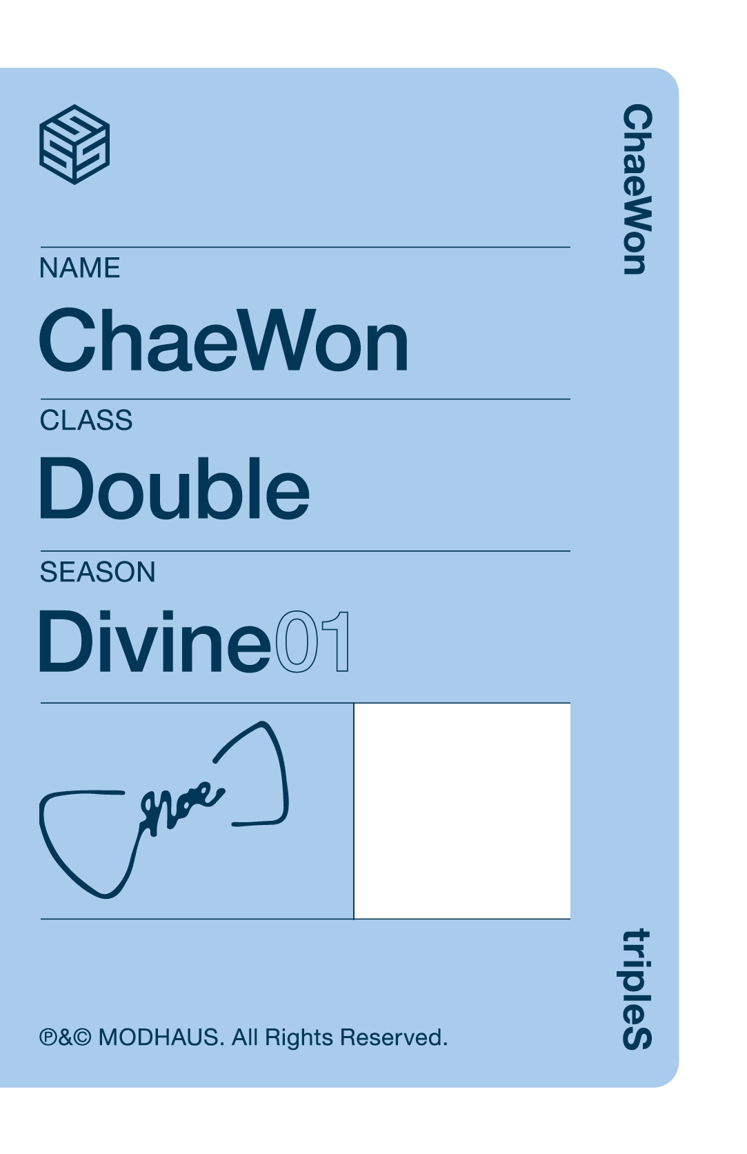 Chaewon tripleS photocard back side - Showcase Objekt Pack