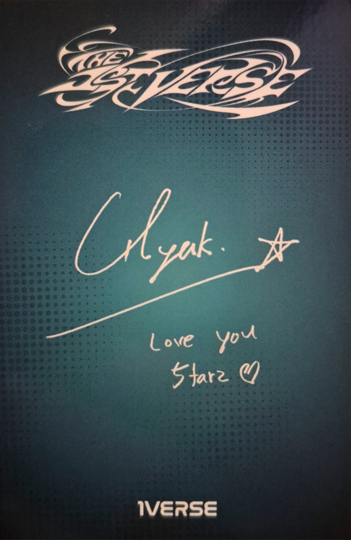 Hyuk 1VERSE photocard back side - Benefit