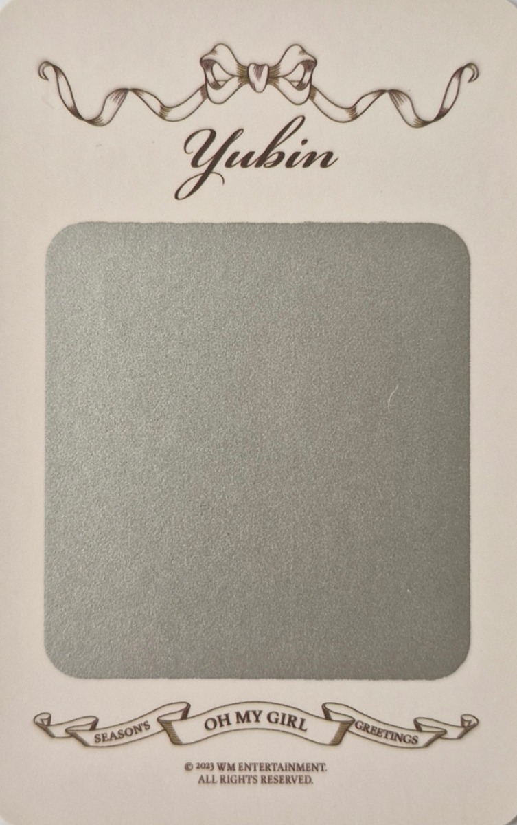 Yubin OH MY GIRL photocard back side - Message Card
