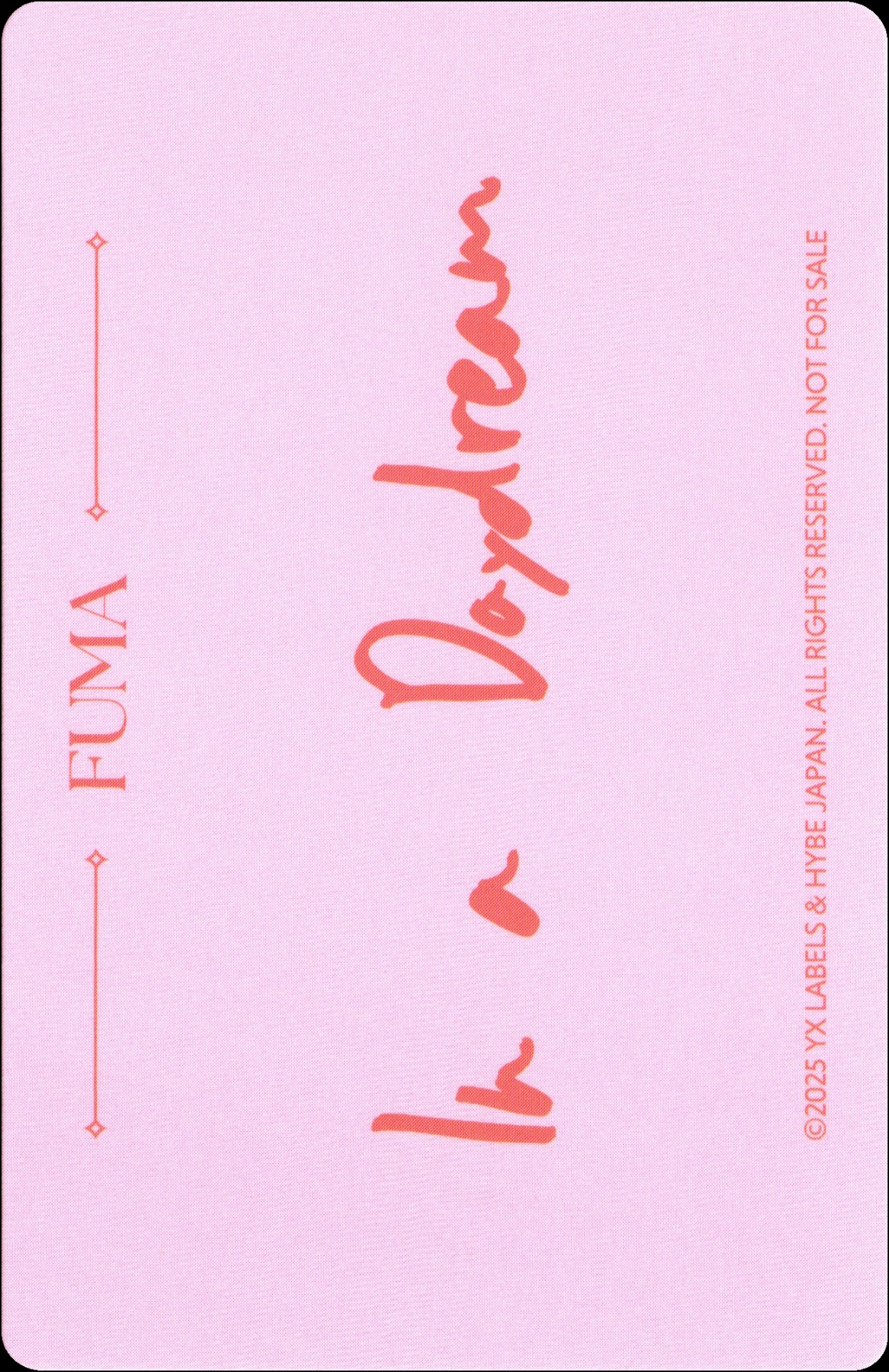 Fuma &TEAM photocard back side - Photocards
