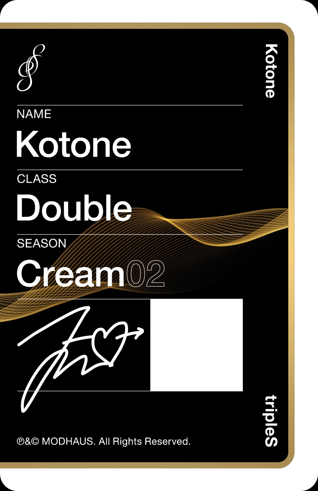 Kotone tripleS photocard back side - Double Class Objekt