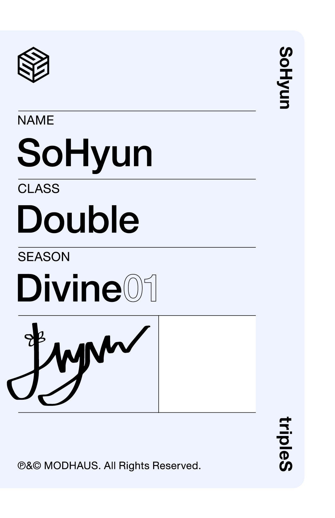 Sohyun tripleS photocard back side - Double Class Objekt