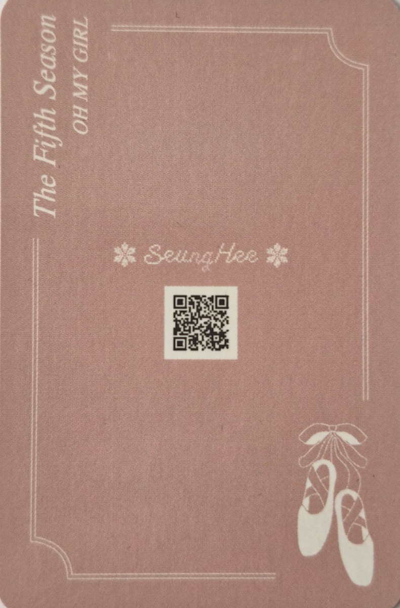 Seunghee OH MY GIRL photocard back side - Selfie Photocard