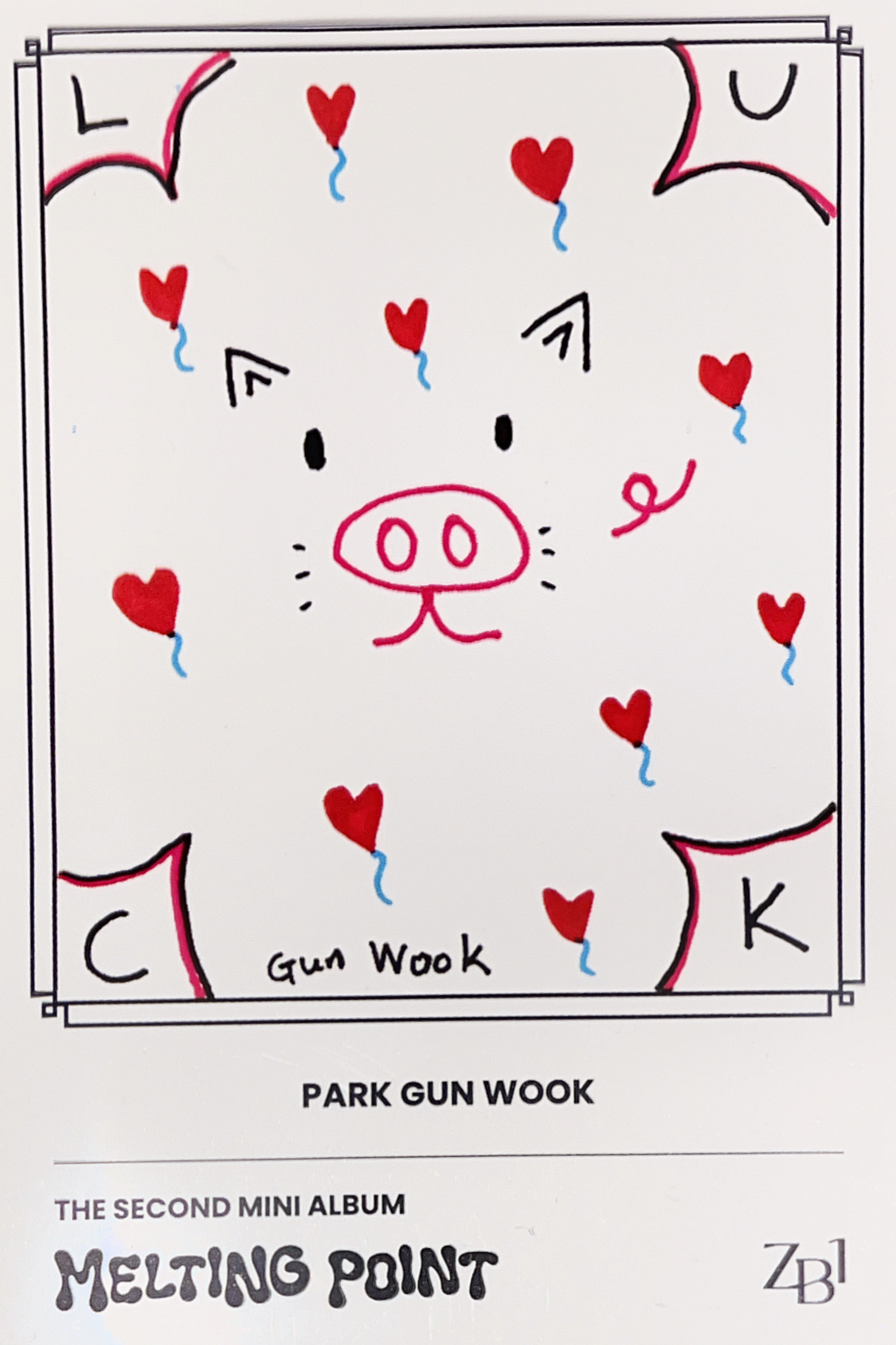 Gunwook ZEROBASEONE photocard back side - Lenticular Card