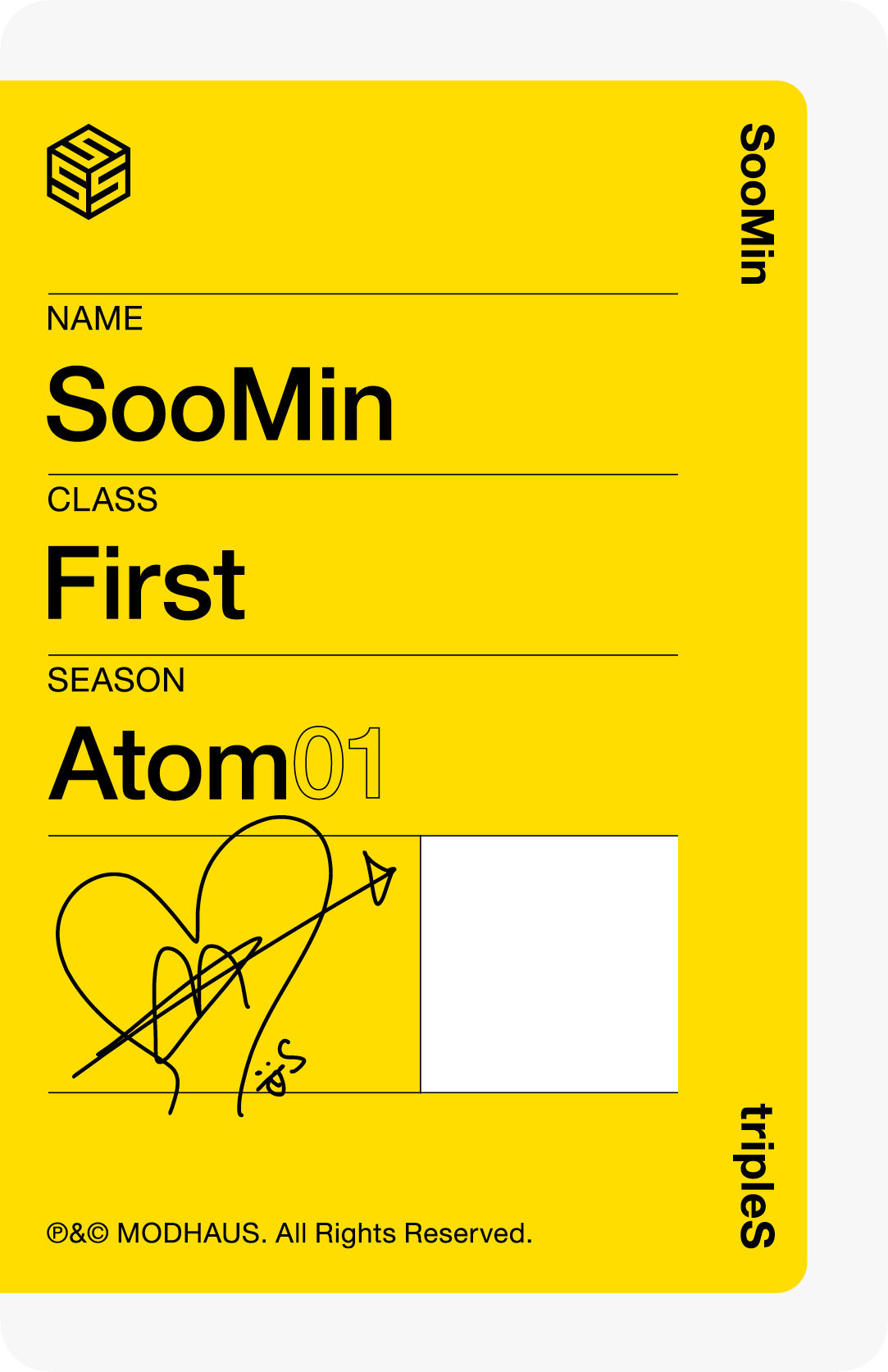 Soomin tripleS photocard back side - Objekt - 2nd Edition