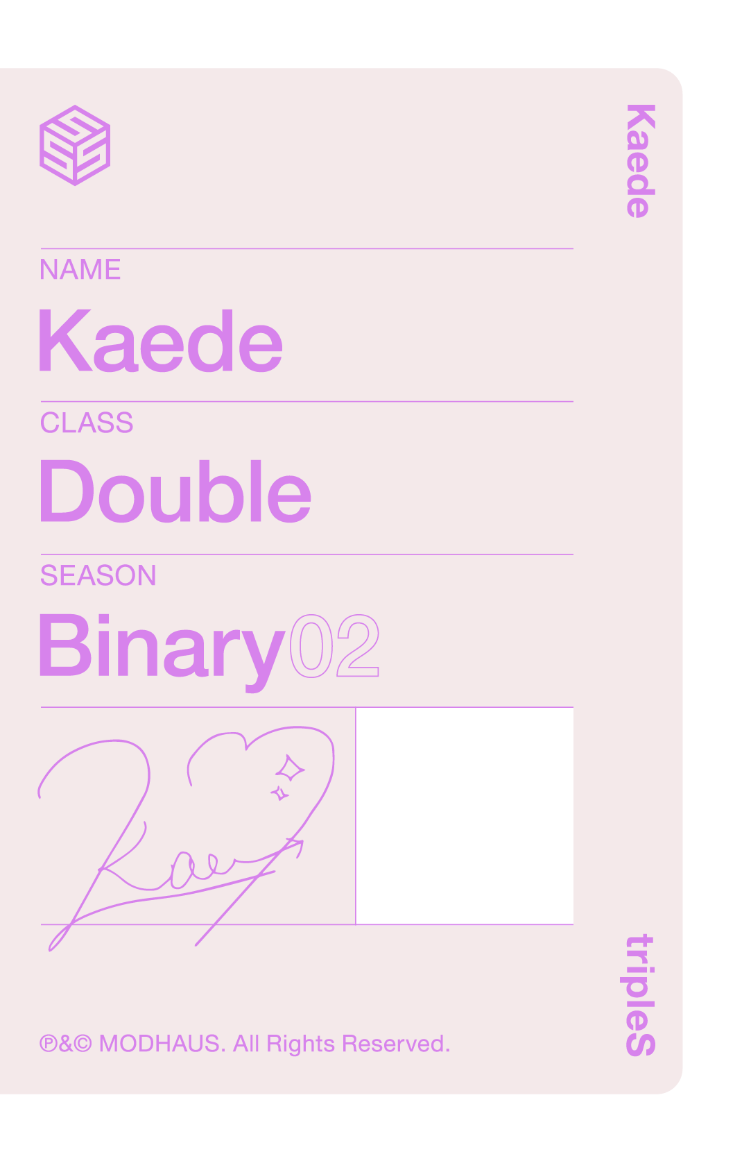 Kaede tripleS photocard back side - Double Class Objekt