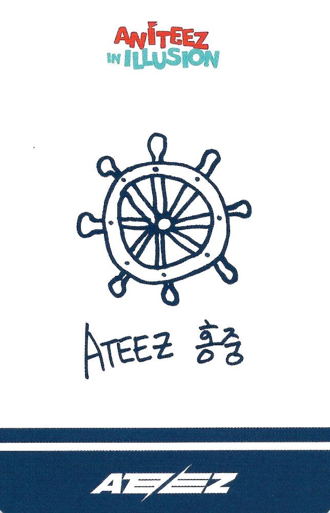 Hongjoong ATEEZ photocard back side - Adventure Log Photonote