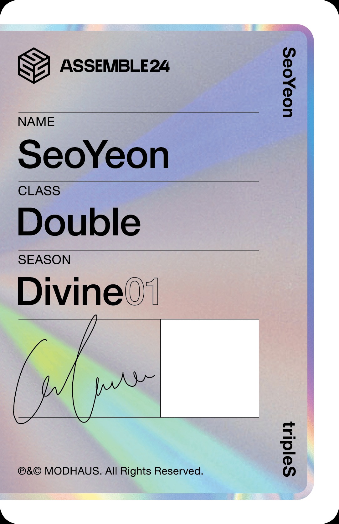 Seoyeon tripleS photocard back side - Photocard (Ver 1)