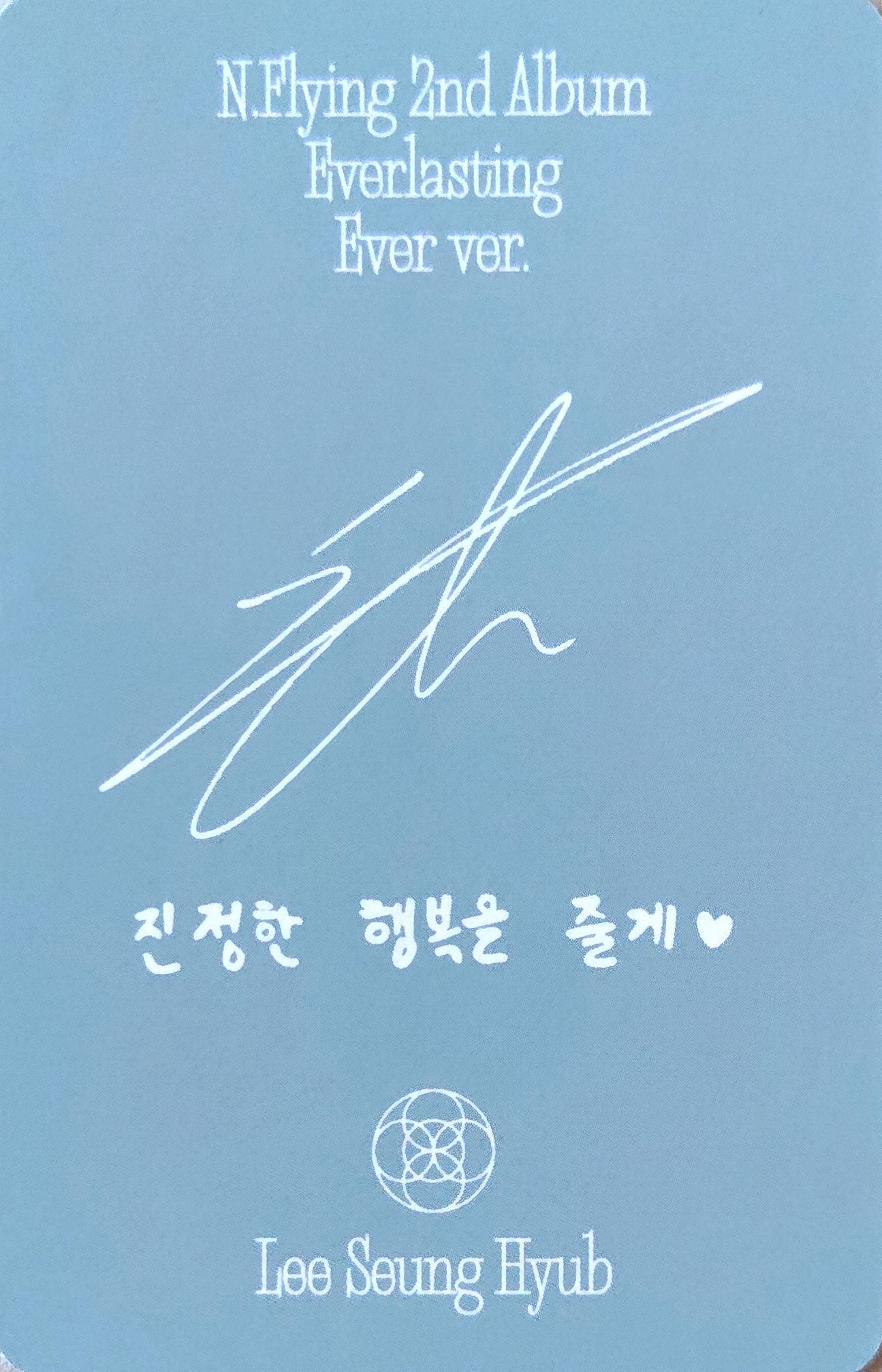 Seunghyub N.Flying photocard back side - Selfie Photocard
