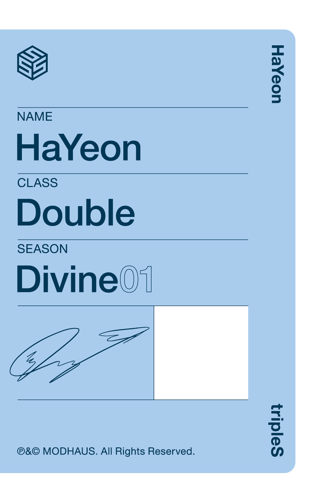 Hayeon tripleS photocard back side - Showcase Objekt Pack