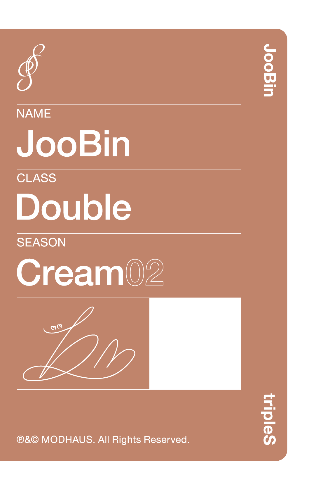 Joobin tripleS photocard back side - Showcase Objekt Pack