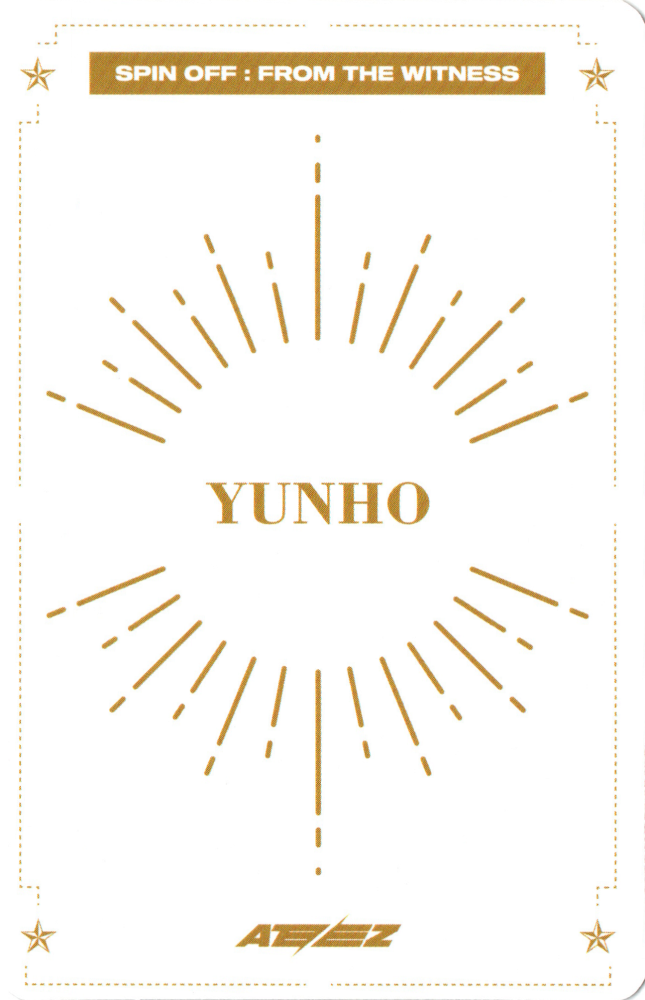 Yunho ATEEZ photocard back side - Celebration Set