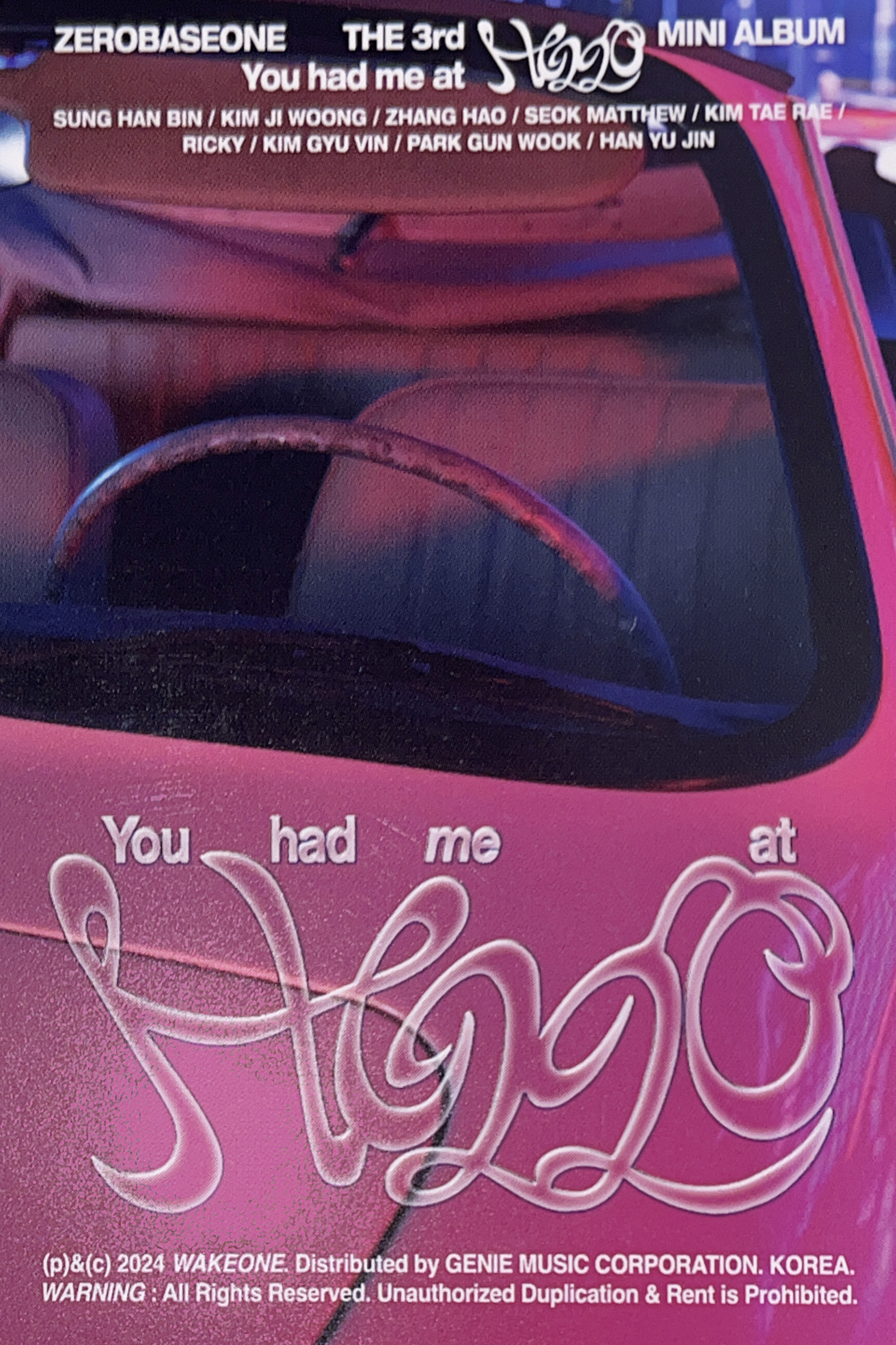 Gunwook, Yujin, Matthew ZEROBASEONE photocard back side - Unit Photocard