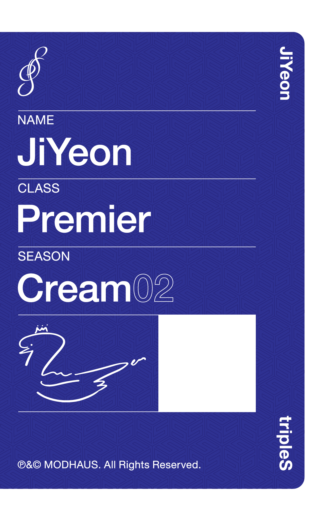 Jiyeon tripleS photocard back side - Leader Premier Objekt (Limited to 1000)