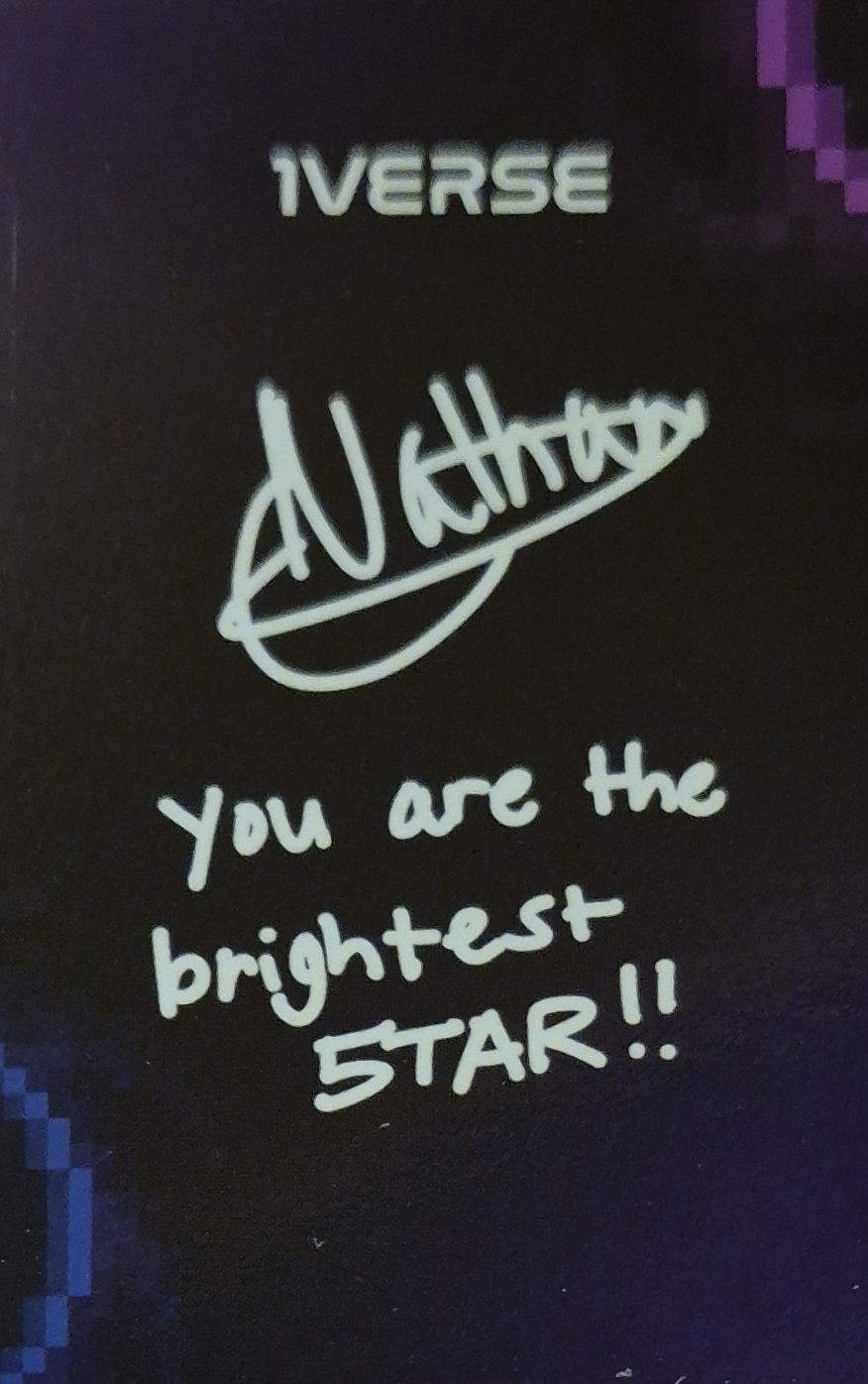 Nathan 1VERSE photocard back side - Photocard