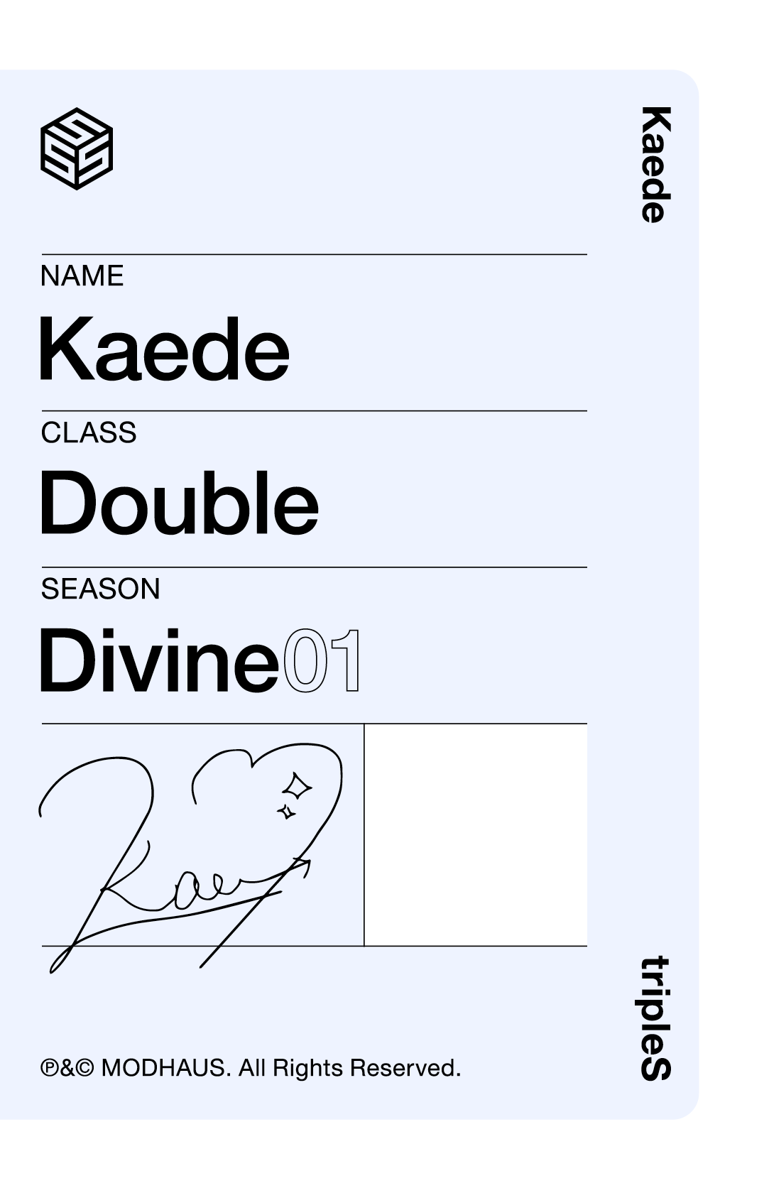 Kaede tripleS photocard back side - Double Class Objekt
