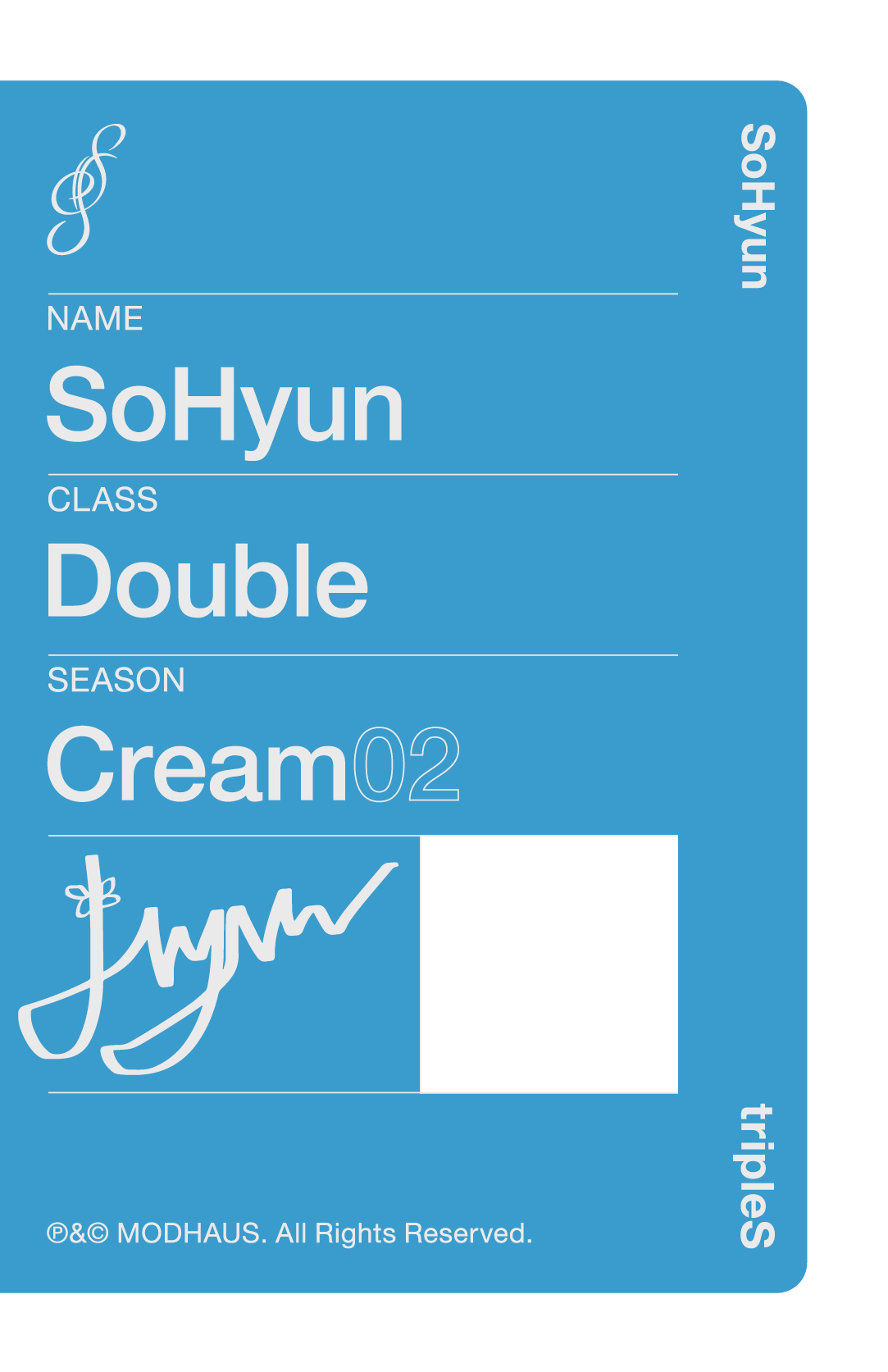 Sohyun tripleS photocard back side - Double Class Objekt