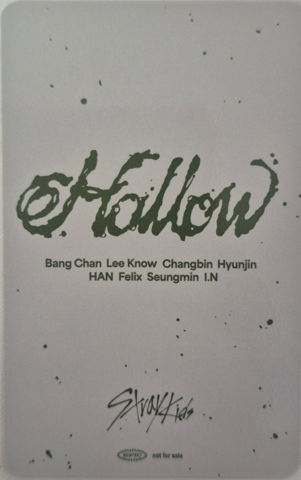 Felix Stray Kids photocard back side - Day 1 Benefit