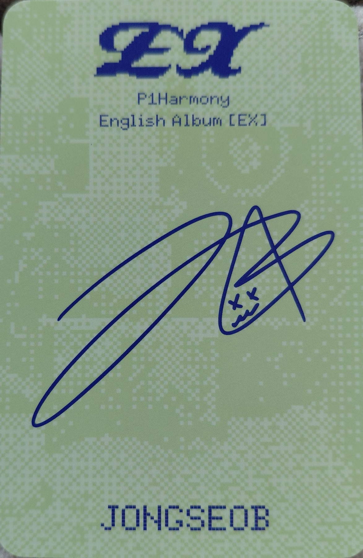 Jongseob P1Harmony photocard back side - Photocard