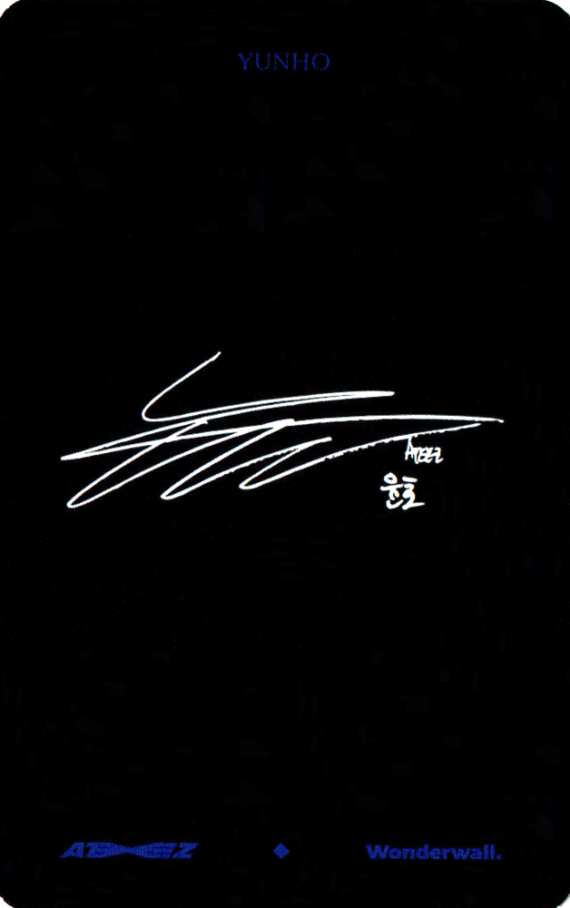 Yunho ATEEZ photocard back side - Preorder Benefit