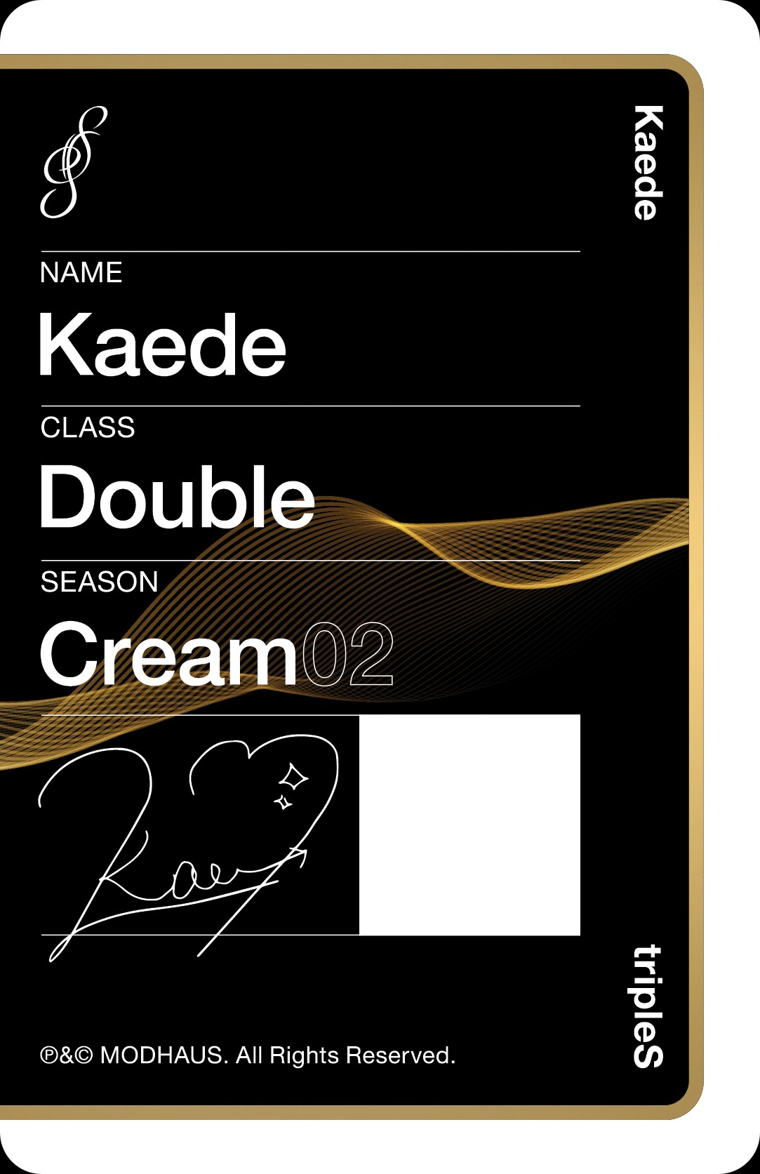 Kaede tripleS photocard back side - Double Class Objekt