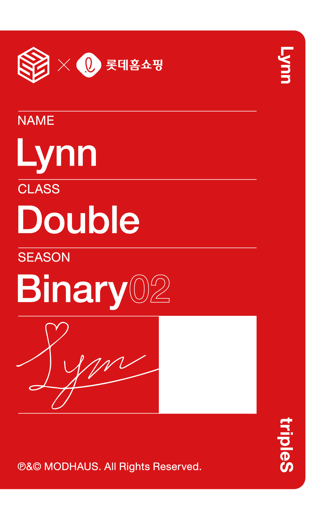 Lynn tripleS photocard back side - Double Class Objekt - Film Version
