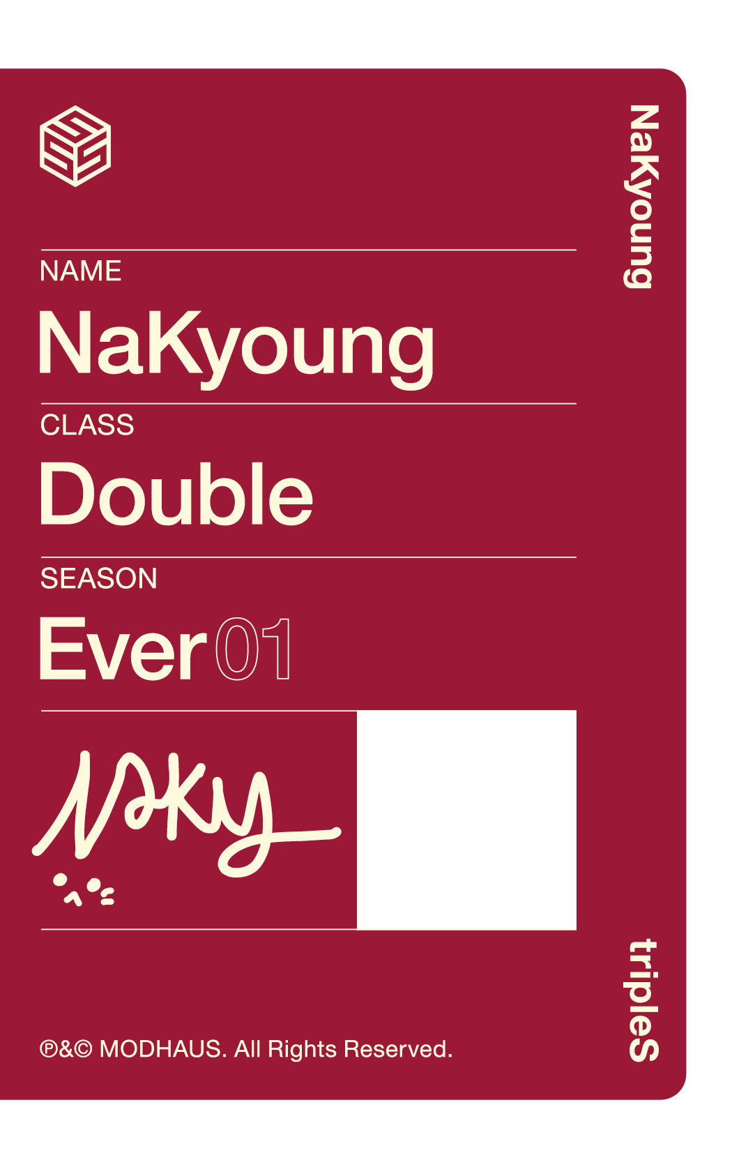 Nakyoung tripleS photocard back side - Double Class Objekt