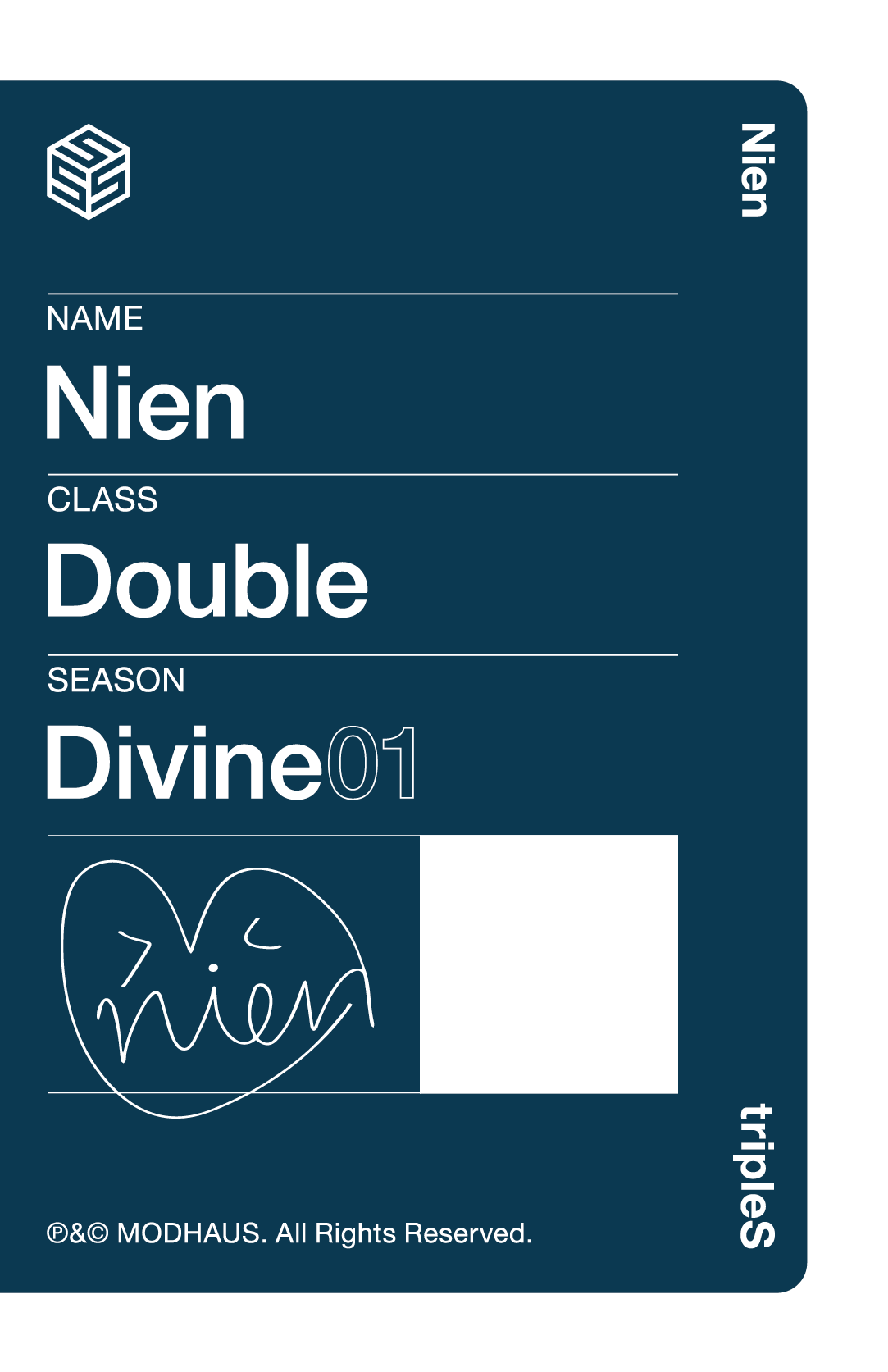 Nien tripleS photocard back side - DCOB