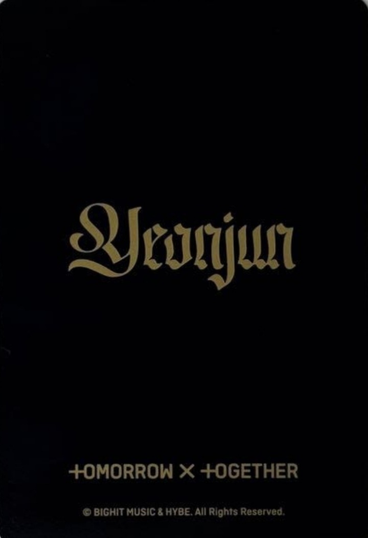 Yeonjun TXT photocard back side - Photocard