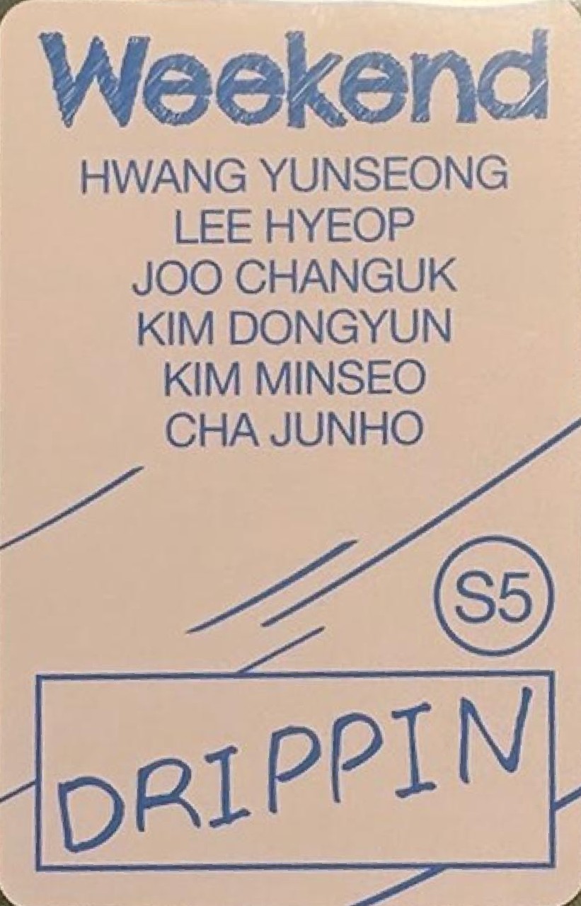 Yunseong DRIPPIN photocard back side - Photocard