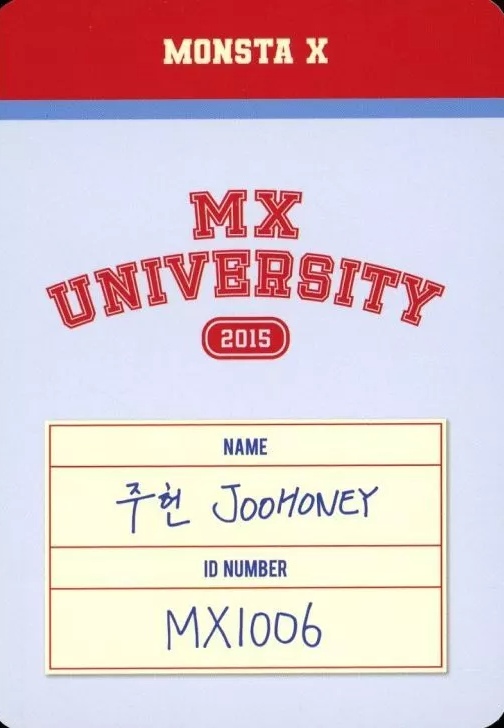 Joohoney MONSTA X photocard back side - Photocard case