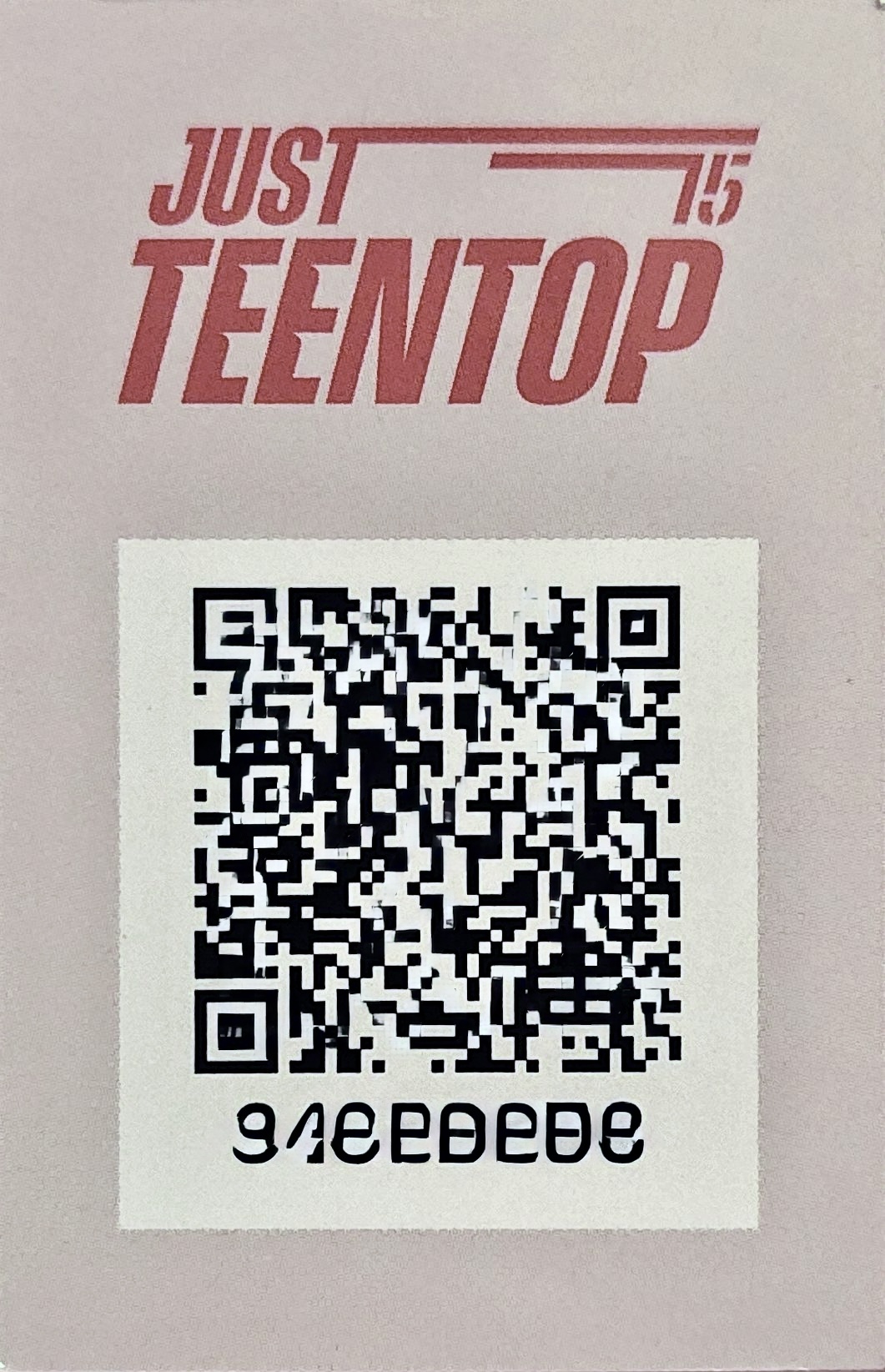 Ricky TEEN TOP photocard back side - Mini QR Card