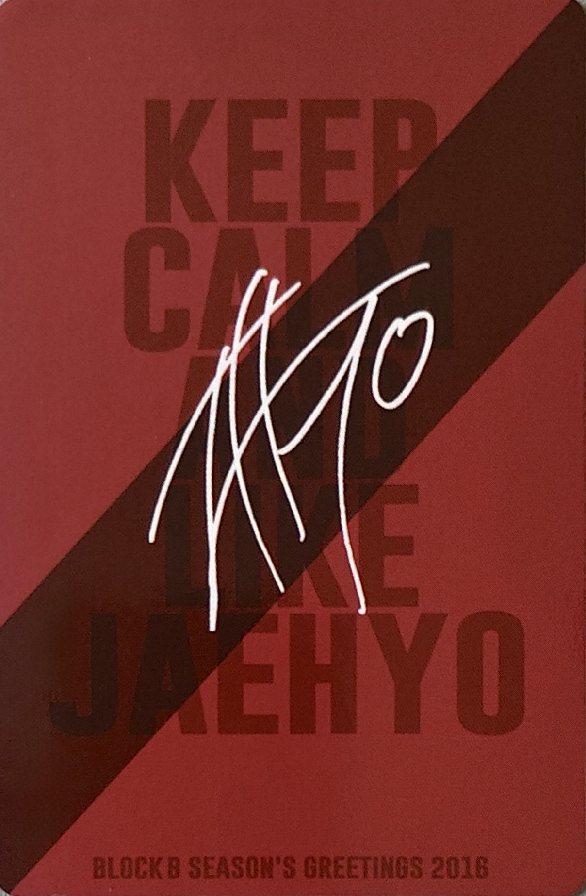 Jaehyo Block B photocard back side - INTERPARK Exclusive