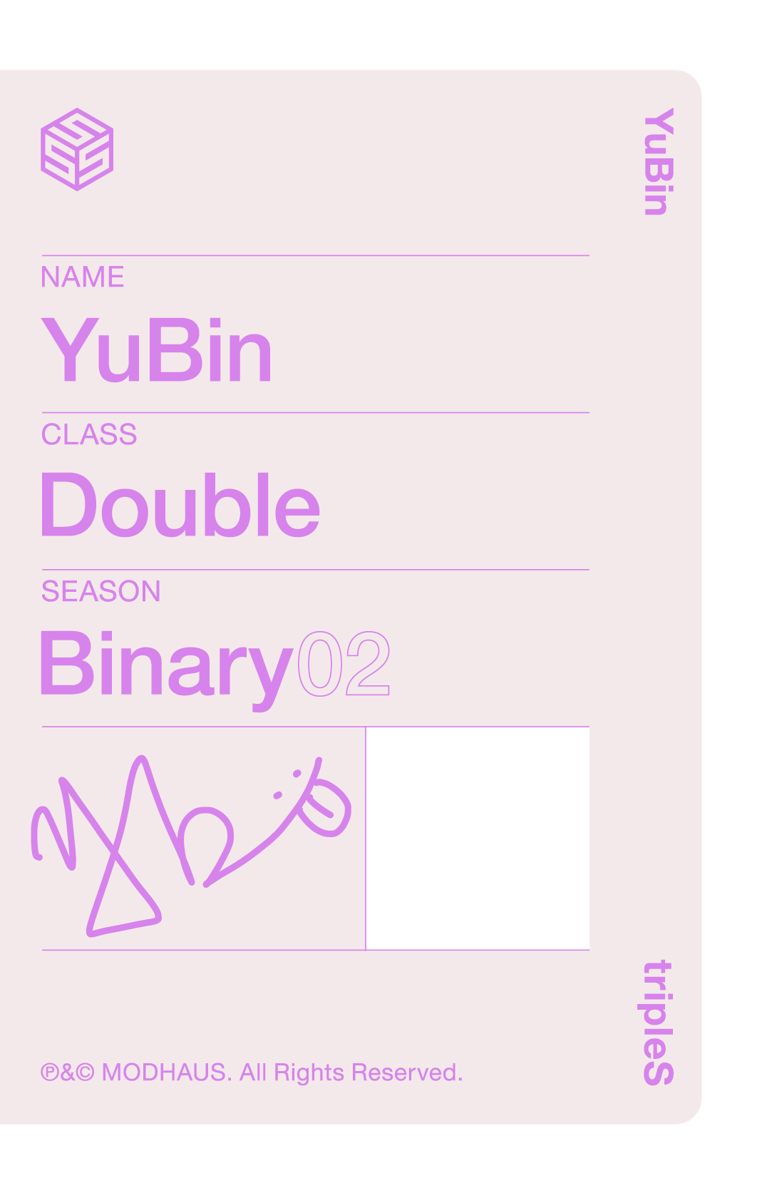 Yubin tripleS photocard back side - Double Class Objekt