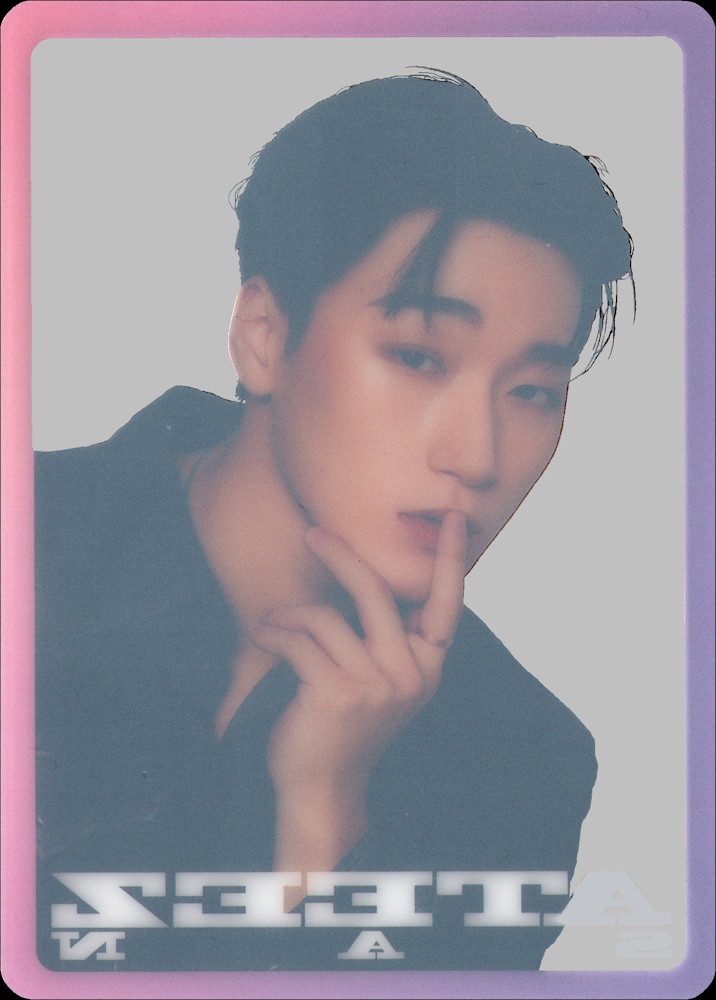 San ATEEZ photocard back side - Clear Card