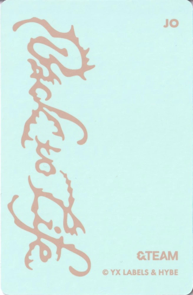 Jo &TEAM photocard back side - Photocard Set B