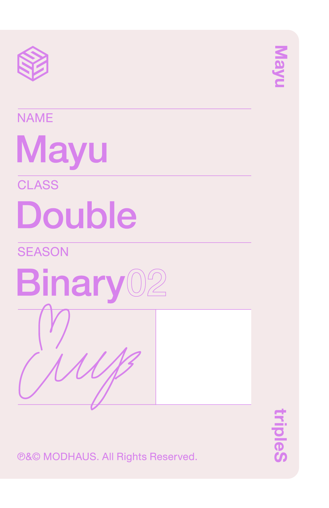 Mayu tripleS photocard back side - Double Class Objekt